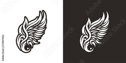 Wing tribal tattoo vector