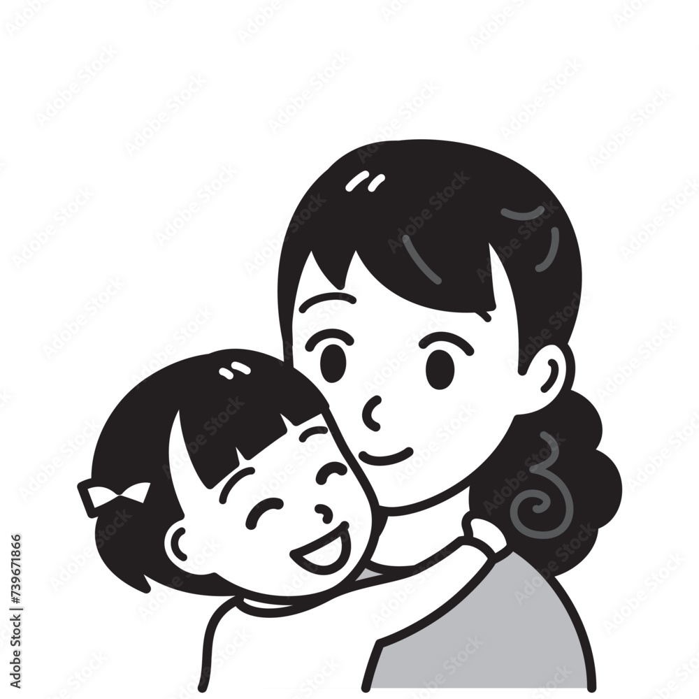 母親と娘 白黒
母親と娘 白黒