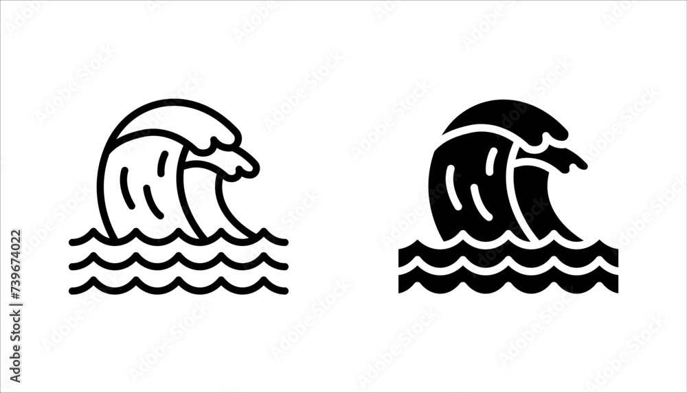 Naklejka premium Wave icon set. sign for mobile concept and web design. vector illustration on white background