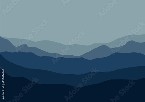 landscape mountains panorama. Vector illustration in flat style. © Fajarhidayah11