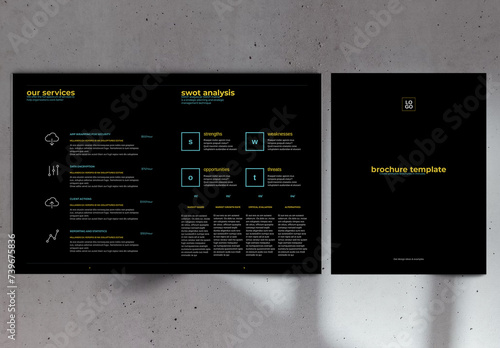 Black Yellow Business Brochure Layout (ID: 739675836)