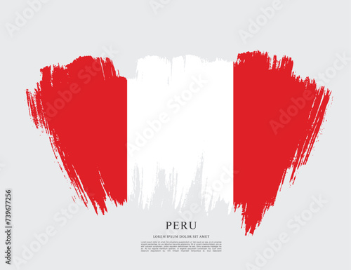 Flag of Peru, vector illustration background