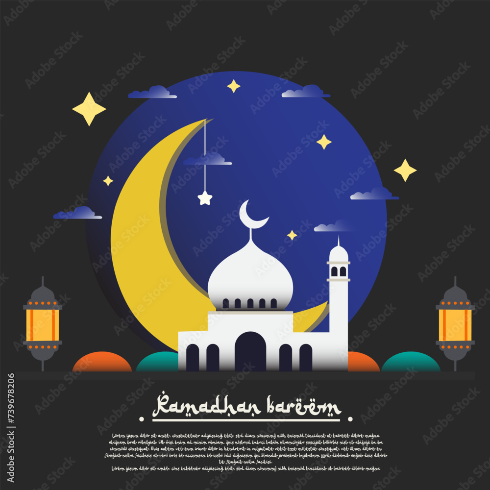 eid background with mosque