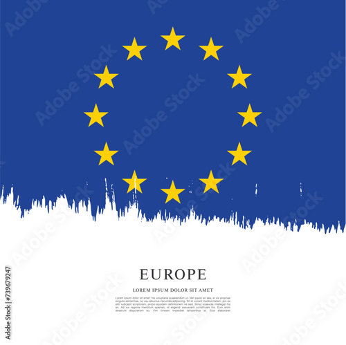 Flag of Europe, vector illustration 
