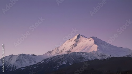 Majestic Snow-Capped Mountain at Sunset  Nature   s Beauty Unleashed