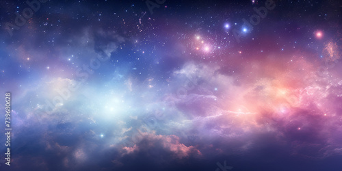 Traversing the Ethereal Depths: An Abstract Rendering of Nebulous Cosmic Clouds and Stars