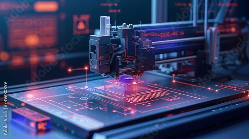 3d printer futuristic manufacturing and robotic