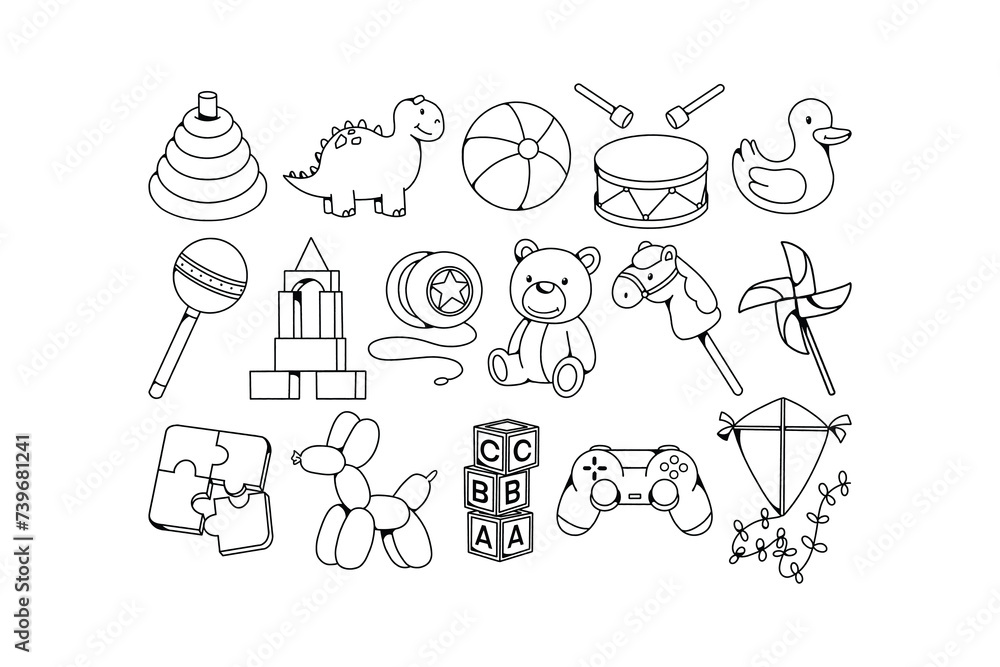 Set Of Children Toys Illustration