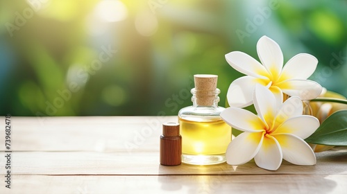 concept of spa and wellness flower essential oil