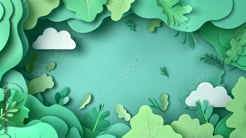 Creative concept Earth Day banner template. Nature, trees and gr