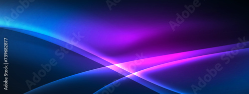 Neon light glowing waves and lines background set for wallpaper, business card, cover, poster, banner, brochure, header, website