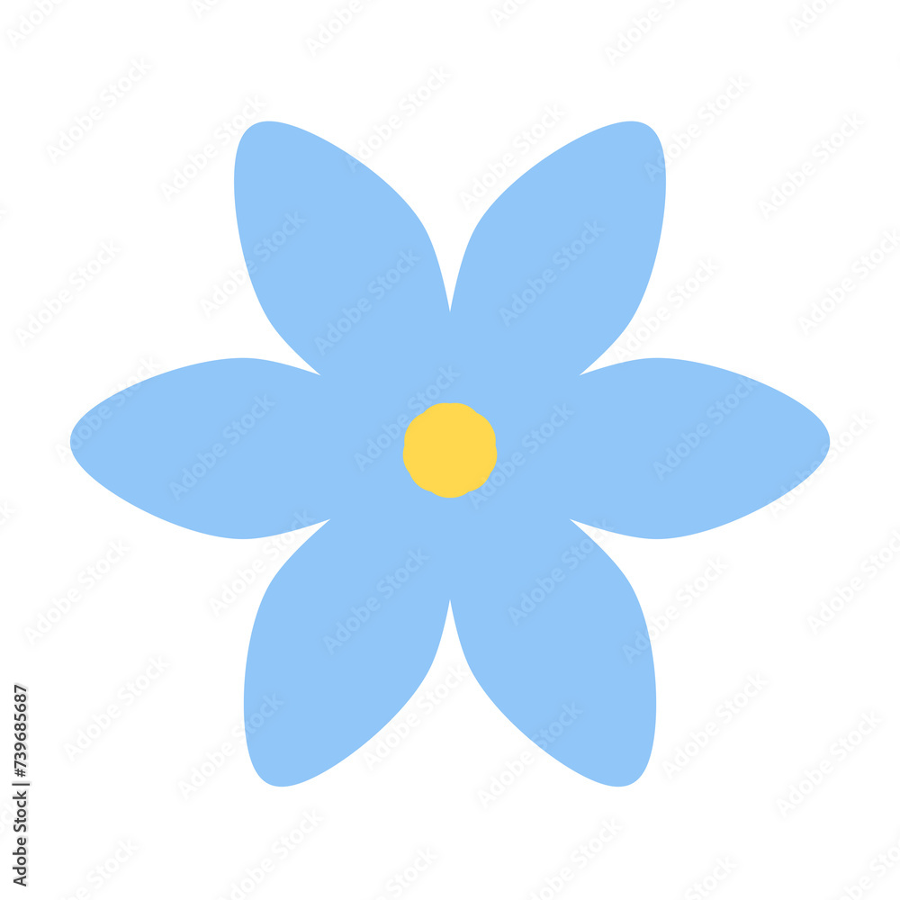 Flower illustration doodle inspired by jasmine flower that can be used for sticker, book, scrapbook, icon, decorative, e.t.c with blue color Flower illustration doodle inspired by jasmine flower that can be used for sticker, book, scrapbook, icon, decorative, e.t.c with blue color