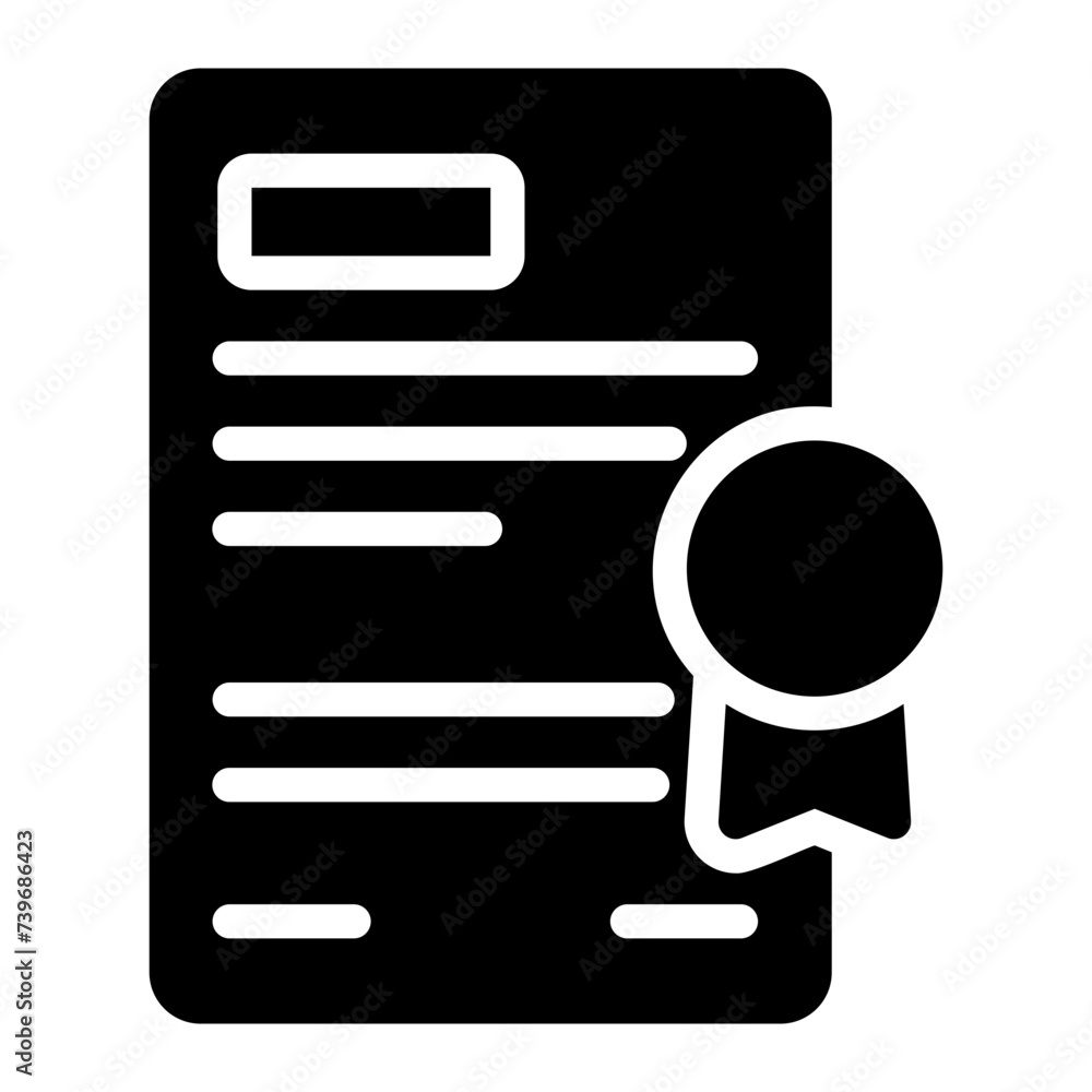 certificate glyph icon certificate glyph icon