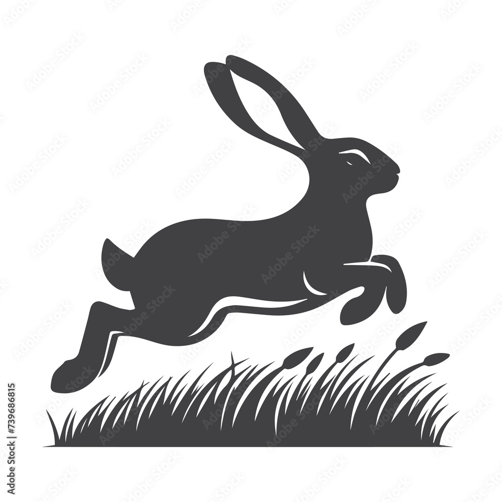 Obraz premium Rabbit Vector. Isolated rabbit shadow on a white background
