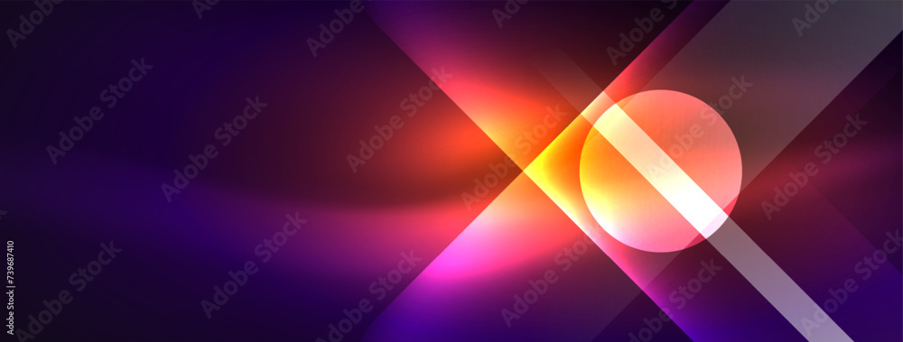 Abstract design pulsates with neon glowing light effects, casting an entrancing glow in the darkness, captivating the eye with its vibrant energy. Glass circles neon glowing light effects Abstract design pulsates with neon glowing light effects, casting an entrancing glow in the darkness, captivating the eye with its vibrant energy. Glass circles neon glowing light effects