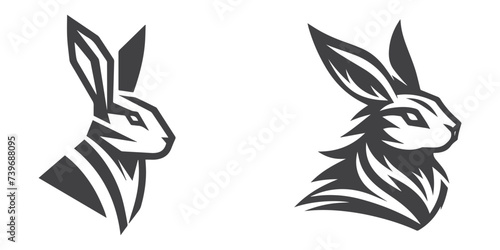 Rabbit Vector. Isolated rabbit shadow on a white background
