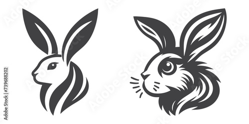 Rabbit Vector. Isolated rabbit shadow on a white background