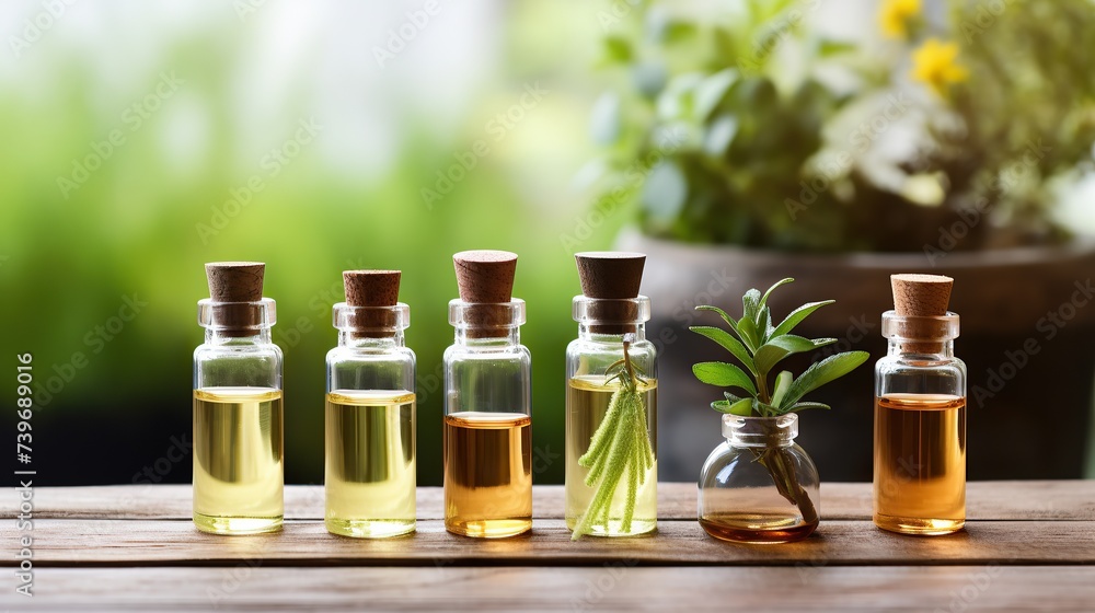 Bottle of essential oil or medicinal plant infusion. Alternative medicine. Bottle of essential oil or medicinal plant infusion. Alternative medicine.