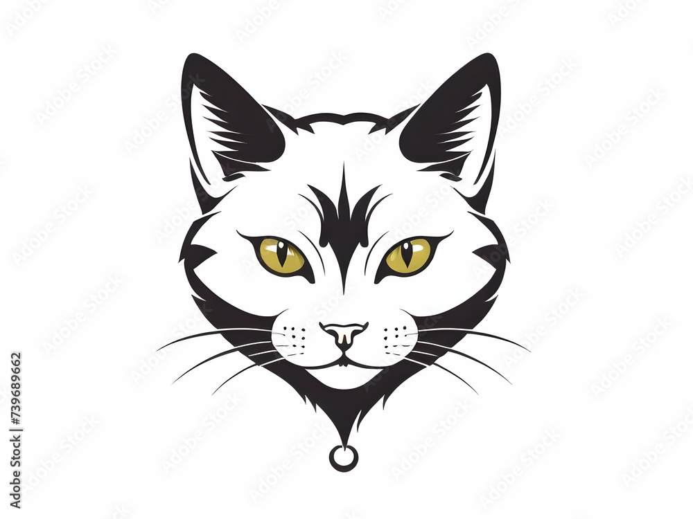 vector cat logo on white background vector cat logo on white background