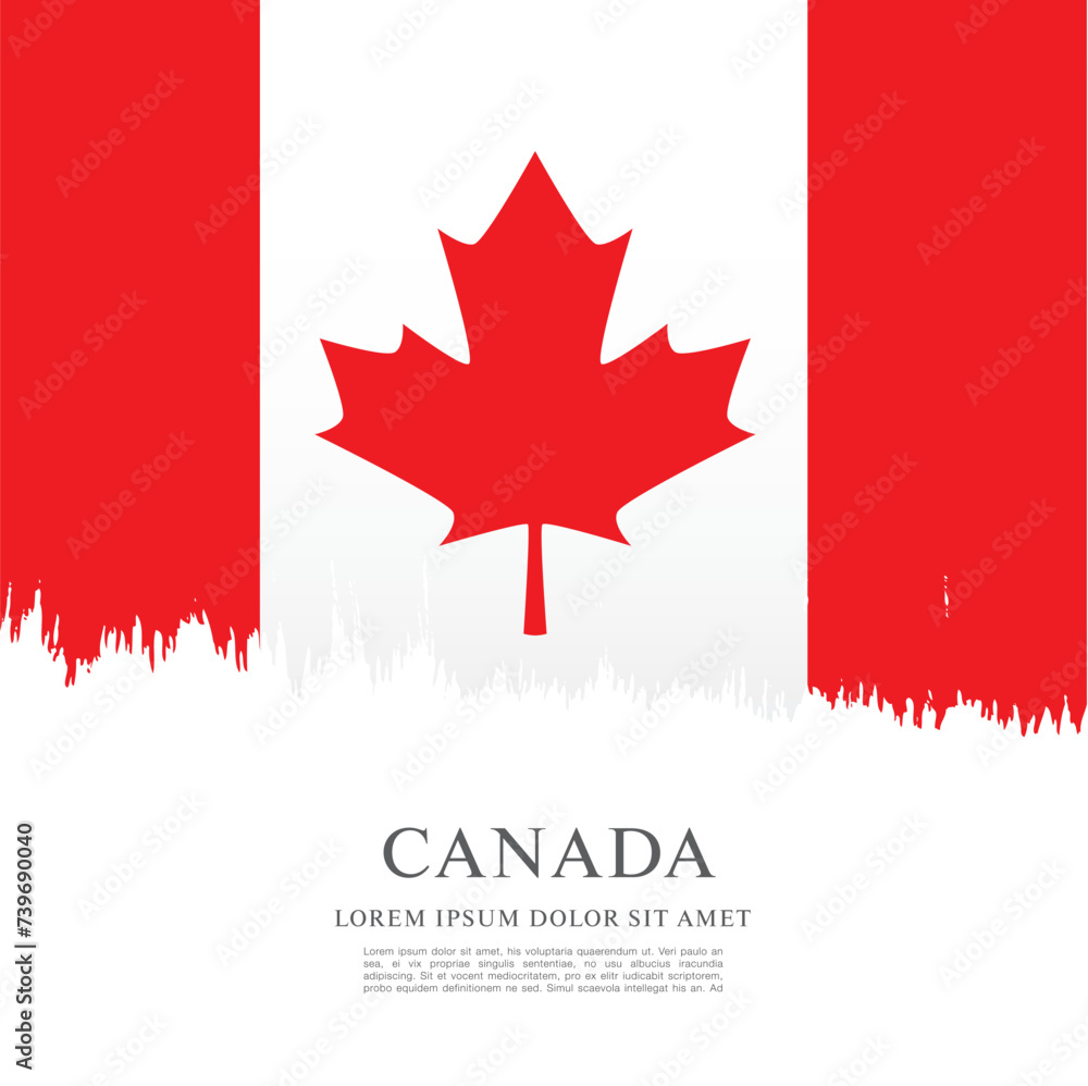 Flag of Canada, brush stroke background Flag of Canada, brush stroke background
