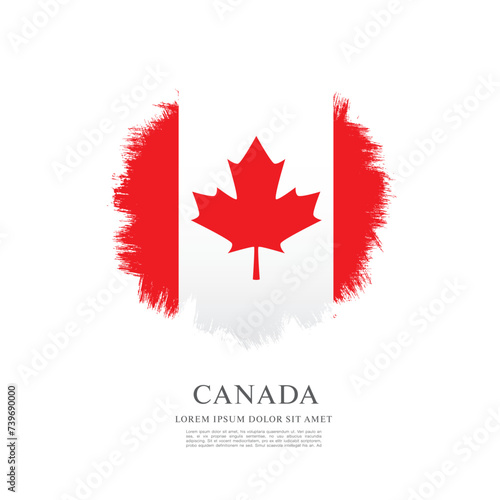 Flag of Canada, brush stroke background © Igorideas