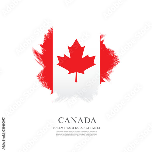 Flag of Canada, brush stroke background © Igorideas