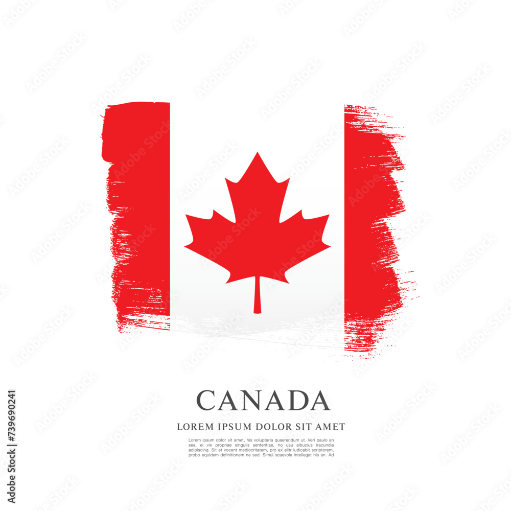 Flag of Canada, brush stroke background Flag of Canada, brush stroke background
