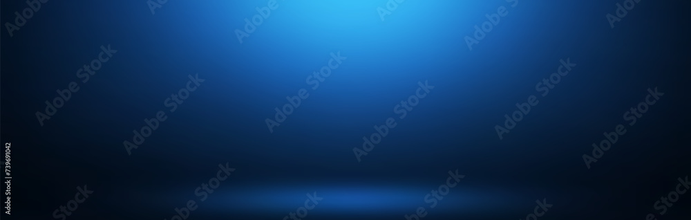 Blue studio gradient background for product placement - obrazy, fototapety, plakaty 