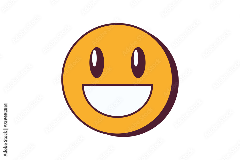 Fototapeta premium Cute Expression Retro Sticker Design