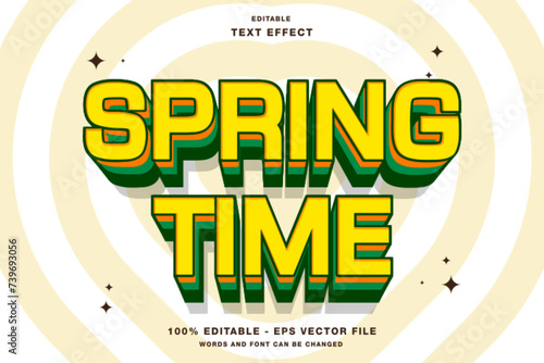 Spring Time Editable Text Effect Template Style Premium Vector