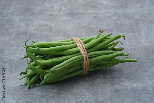 Buncis or Fresh raw string bean, legumes contain protein
