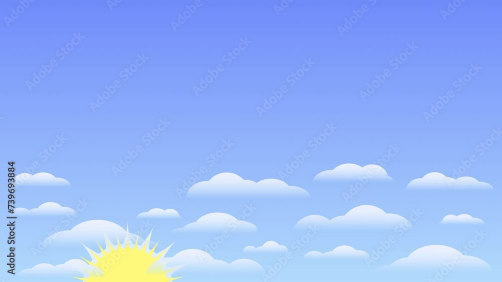 Cartoon-style Video Animation of Clouds, a Sun, and Good Morning Text on a Blue Sky Background – Motion Graphics Cartoon-style Video Animation of Clouds, a Sun, and Good Morning Text on a Blue Sky Background – Motion Graphics