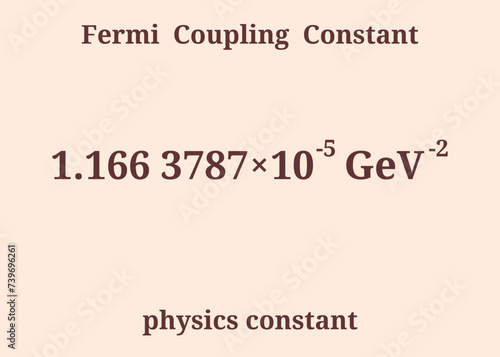 Fermi Coupling Constant. Physics constant. Education. Science. Vector illustration.