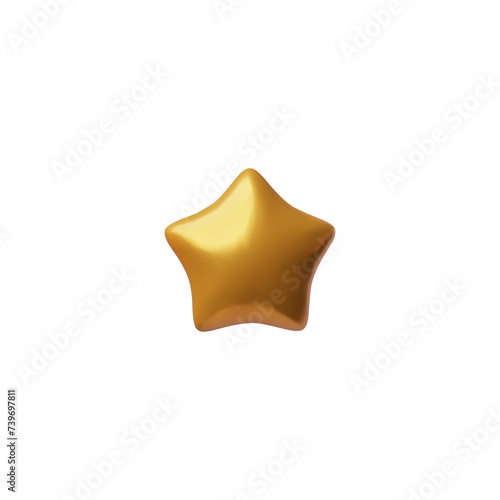Volumetric golden star 3D style  vector illustration