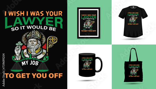 ST Patricks day lawyer t-shirt design vector