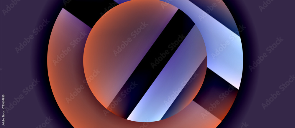 Glossy metal glowing circles geometric background. Minimal abstract composition. Vector illustration For Wallpaper, Banner, Background, Card, Book Illustration, landing page Glossy metal glowing circles geometric background. Minimal abstract composition. Vector illustration For Wallpaper, Banner, Background, Card, Book Illustration, landing page