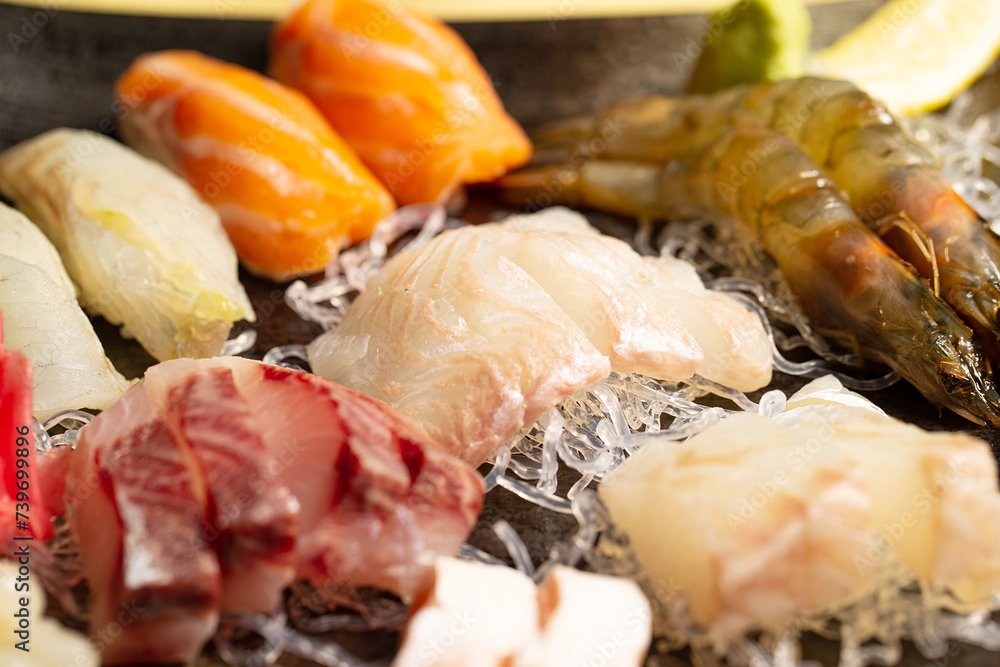 Various kinds of fresh sashimi