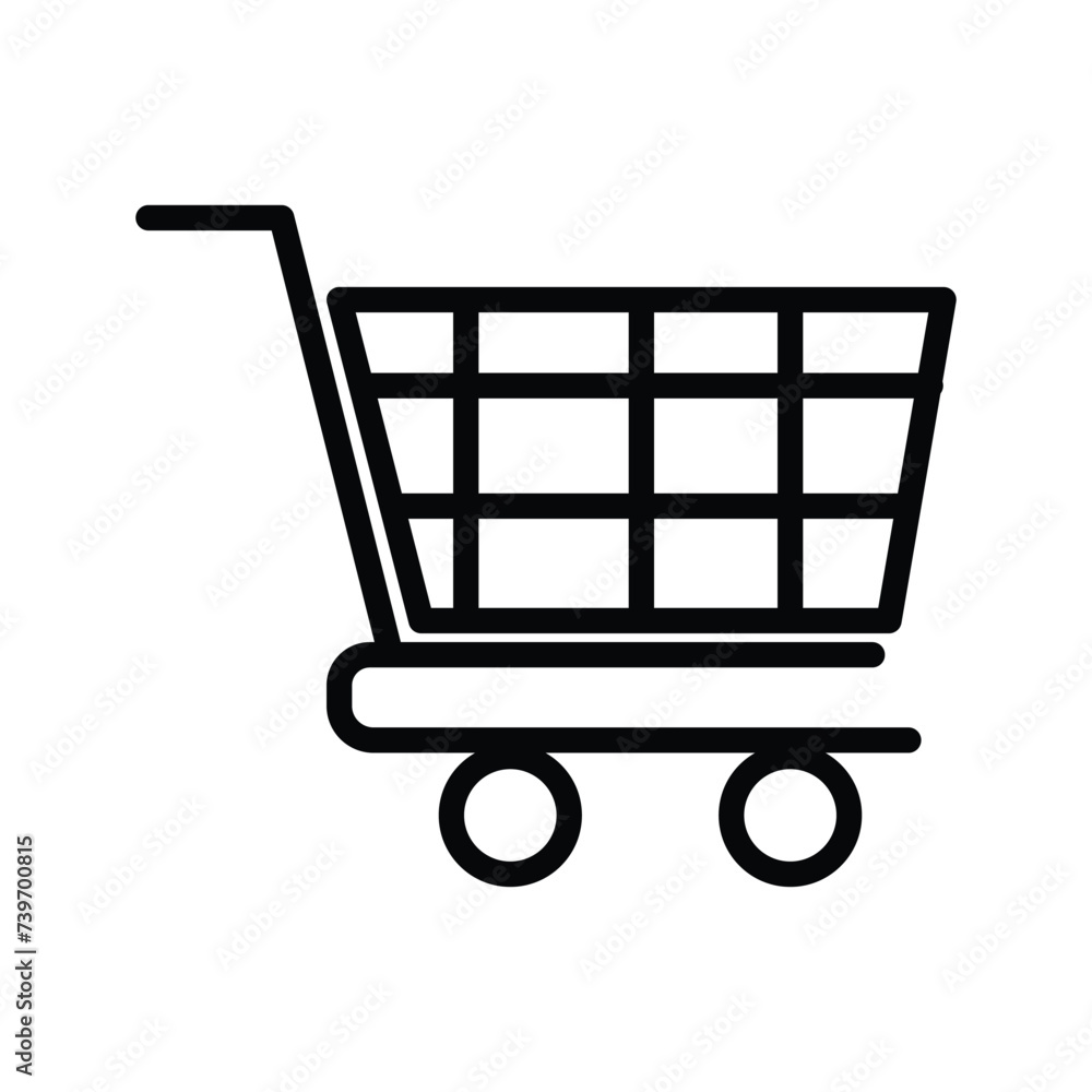 Line icon shopping cart isolated on white background. Vector design. Line icon shopping cart isolated on white background. Vector design.
