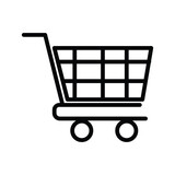 Line icon shopping cart isolated on white background. Vector design.