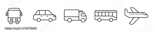 transport icon set, vector illustration on transparent background.