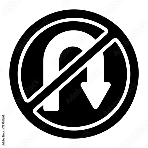 no u turn icon