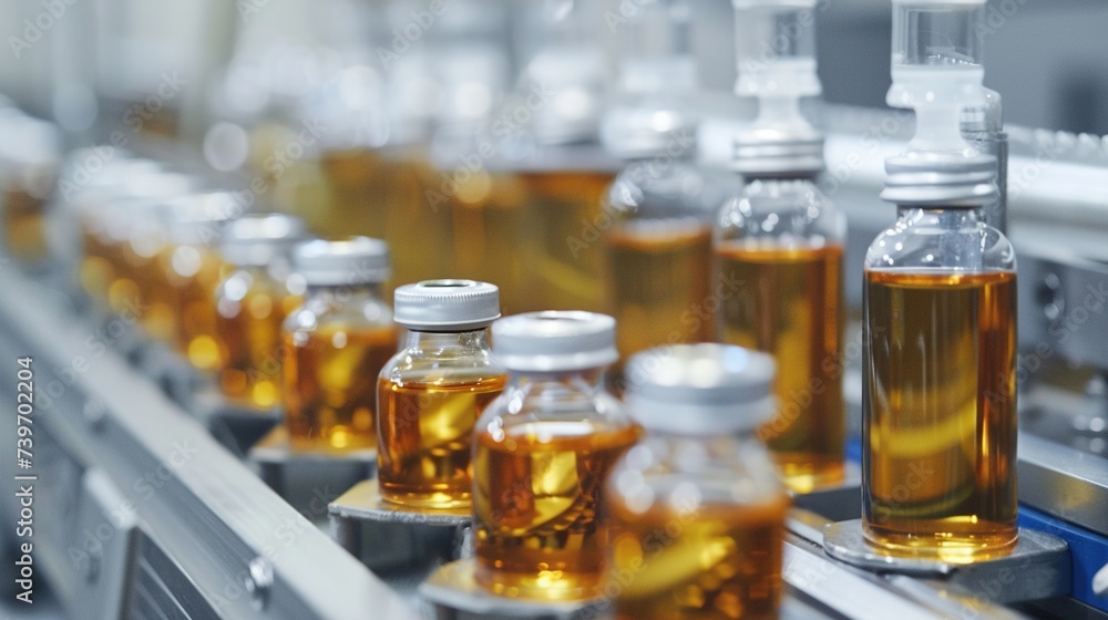 Medical Vials on Production Line at Pharmaceutical Factory. Glass, Bottle, Production, Pharmacy
Medical Vials on Production Line at Pharmaceutical Factory. Glass, Bottle, Production, Pharmacy