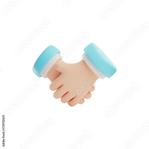 3D vector illustration of handshakes and hand gestures on isolated background.