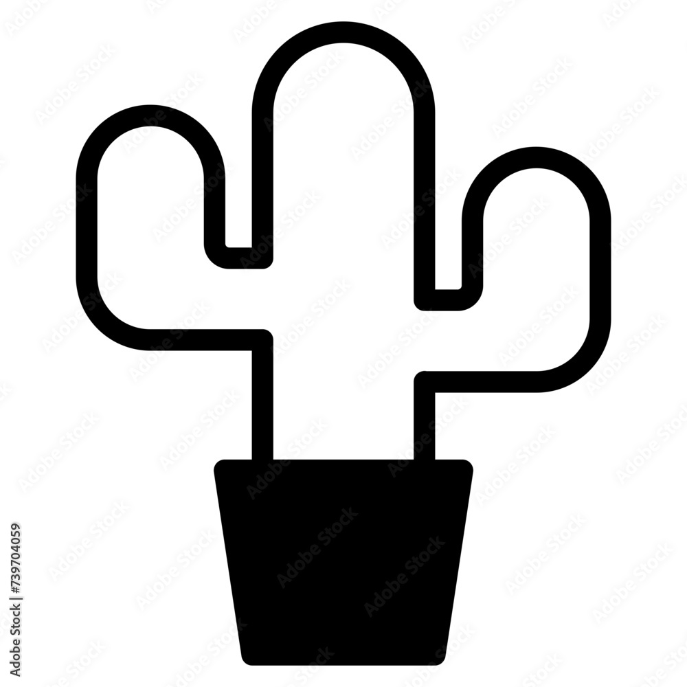 cactus in pot icon cactus in pot icon