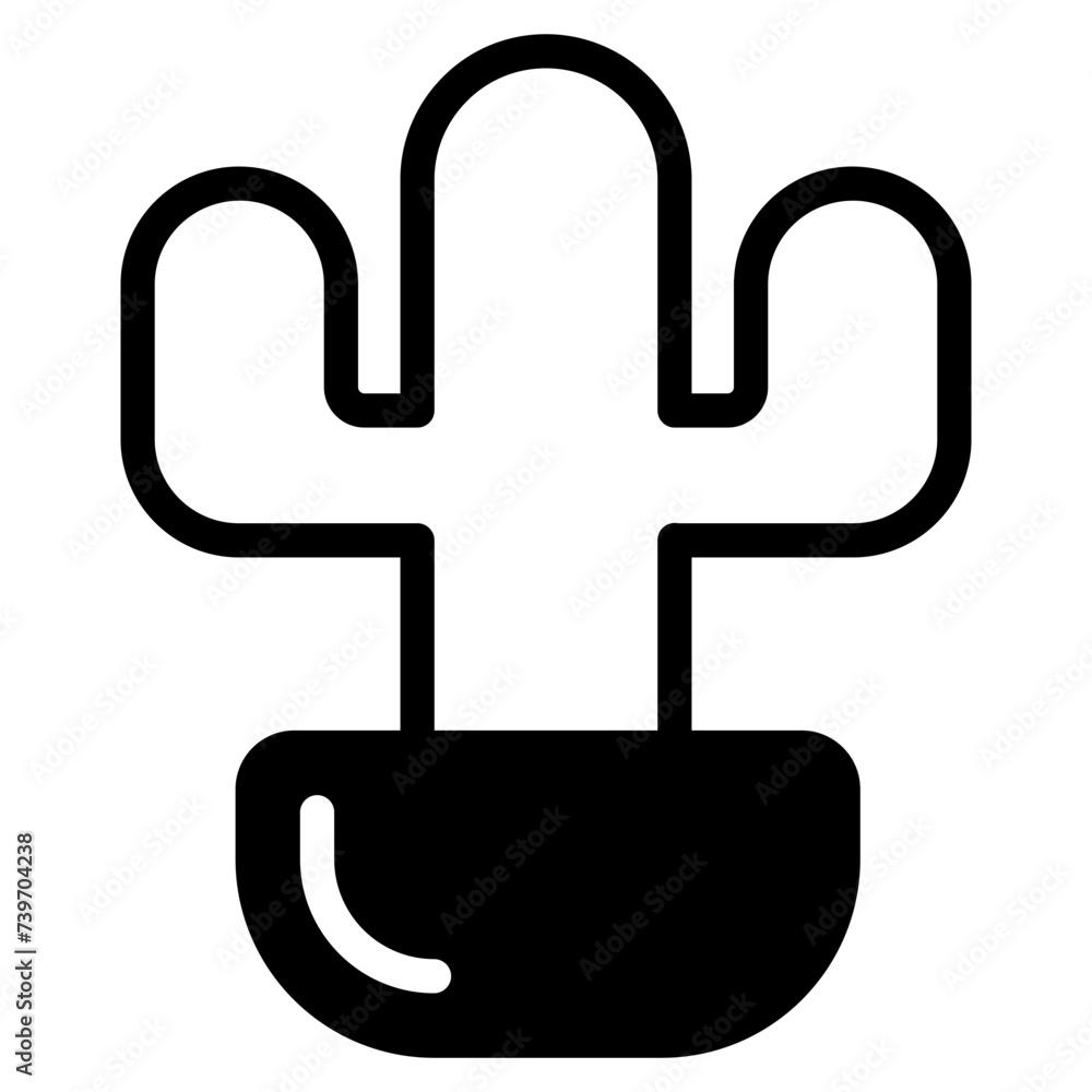 cactus in pot icon cactus in pot icon