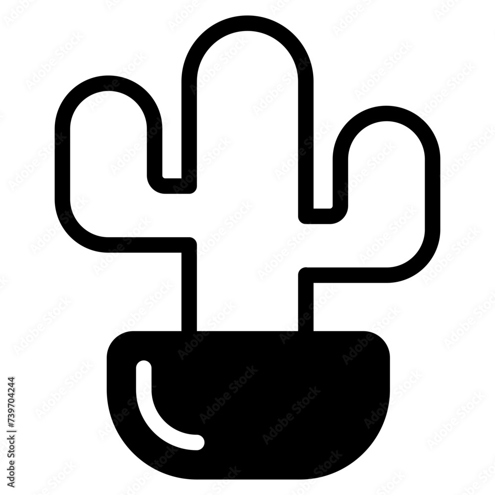 cactus in pot icon cactus in pot icon