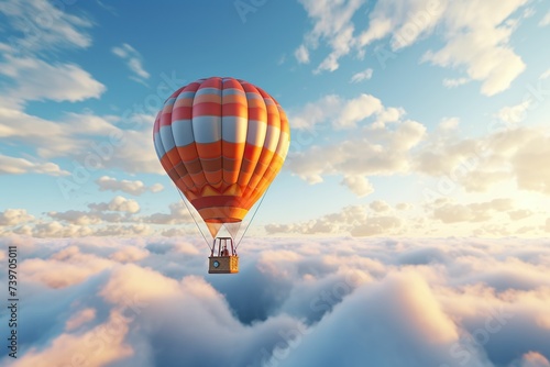 Hot air balloon in dreamy colors sky, hot air balloon travel, hot air balloon wallpaper
