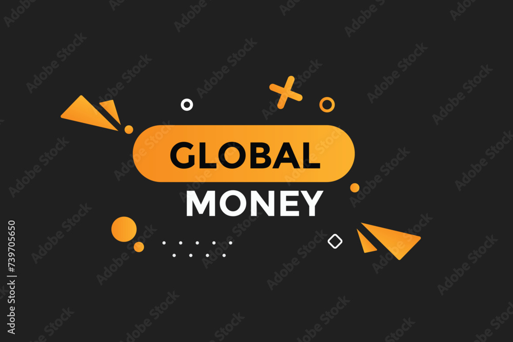 
Global money button web banner templates. Vector Illustration 

