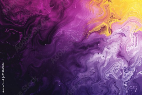 abstract background with paint splashes in yellow and purple colors.