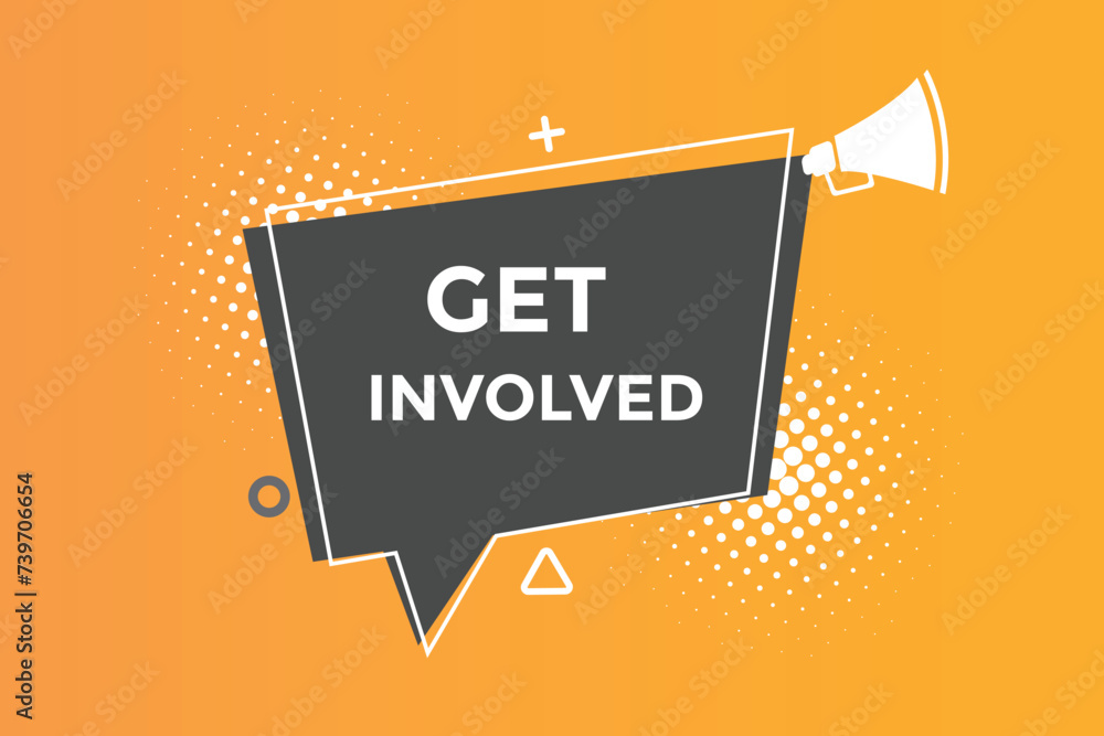 Get involved button web banner templates. Vector Illustration